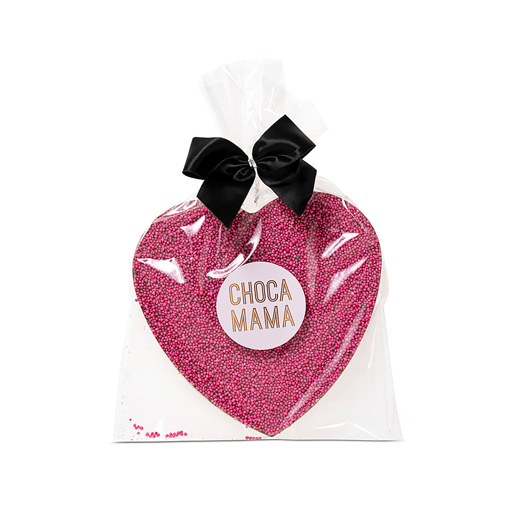 Large Pink Freckled Milk Chocolate Heart 150g