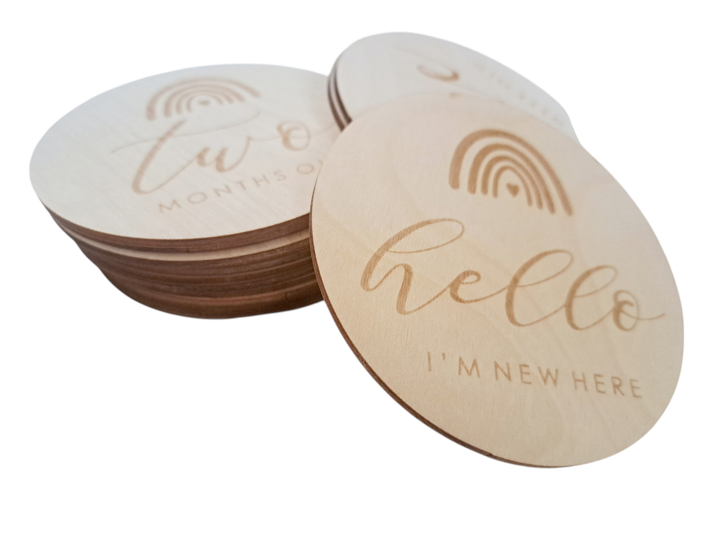 Baby Milestone Wooden Discs Zaylee + Me