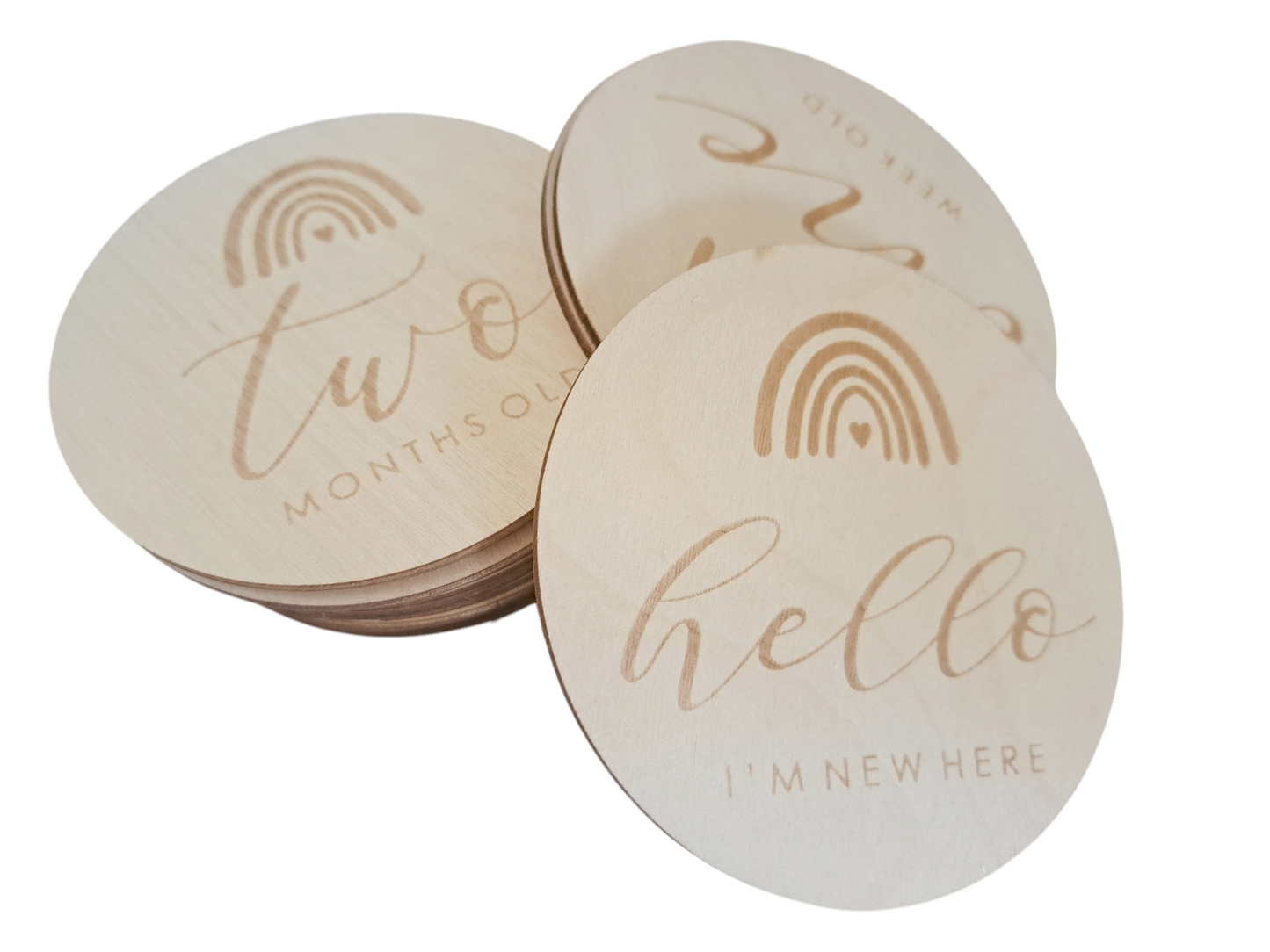 Baby Milestone Wooden Discs Zaylee + Me
