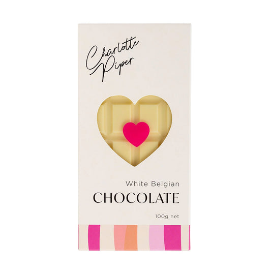 100g Bar White Belgian Chocolate - Charlotte Piper