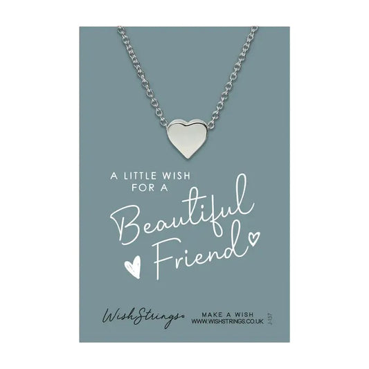 Heart Necklace on Card with Message
