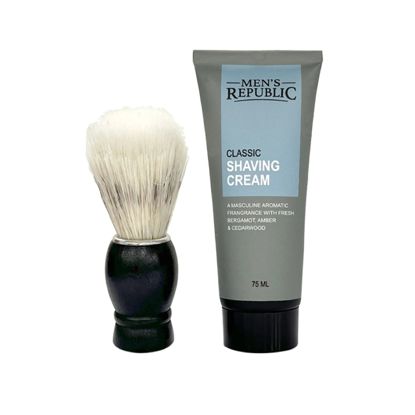 Mug with Shaving Cream and Beard Brush - Men's Republic