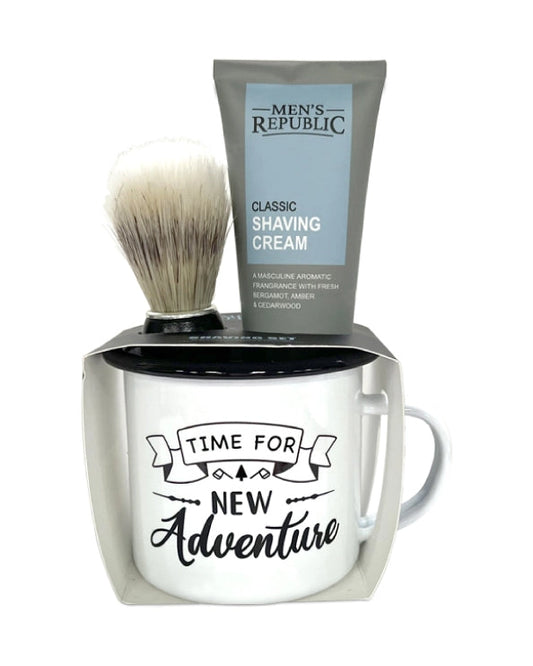 Mug with Shaving Cream and Beard Brush - Men's Republic