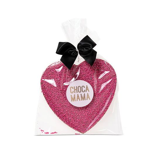 Large Pink Freckled Milk Chocolate Heart 150g