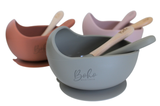 Silicone Bowl & 2 Spoons - Boho Wild Child