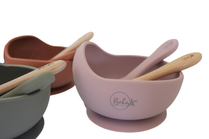 Silicone Bowl & 2 Spoons - Boho Wild Child