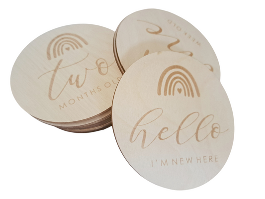 Baby Milestone Wooden Discs  Zaylee  + Me